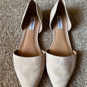 Steve Madden Beige Suede D'Orsay Pointed Flats